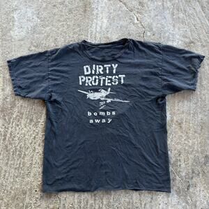 Vintage Dirty Protest Bombs Away Shirt IRA Ireland Political Graphic Tee Large
